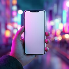 mobile case mockup Neon Cyberpunk Smartphone Case Mockup – Futuristic Photorealistic Product Presentation, Ai generate