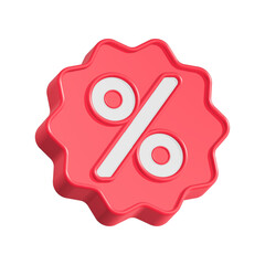 Percent badge 3d button promotion