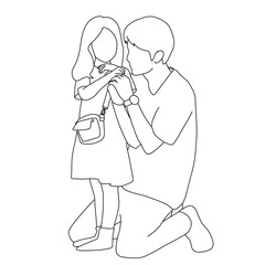 cartoon illustration of a couple