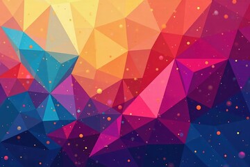 Abstract geometric shapes, vibrant color palette, colorful, graphic