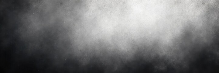 Obraz premium Grainy texture gradient, black to white Smooth gray grunge background , banner, copy space, poster