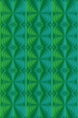 Abstract gradient green color seamless circles pattern isolated digital swirling pattern with geometric pattern vector illustration design.