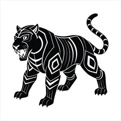 Cybernetic tiger vector illustration