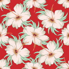 seamless watercolor flowers leaf bunch pattern background design