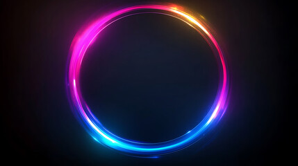 Obraz premium Abstract circle of glowing light trails on dark background creates an energetic and modern graphic element perfect for technological or futuristic designs
