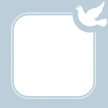 white frame with dove for peace blogs, wedding sites, gentle clipart, serene designs