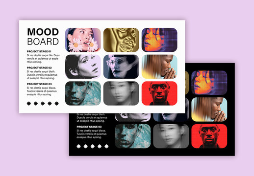 Simple Moodboard Layout with Light and Dark Theme