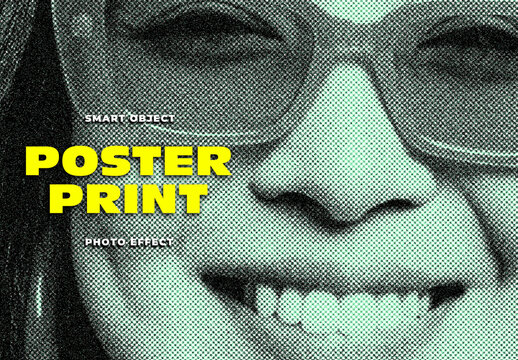Poster Print Texture Image Effect Mockup