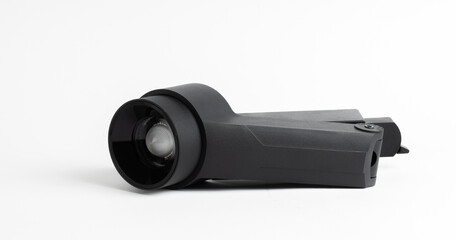 Modern  LED Track Light Fixture  Rail Isolated on White Background

