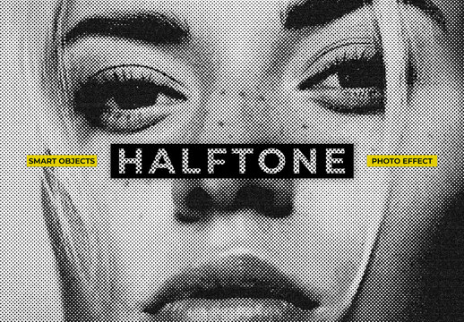 Halftone Image Effect Mockup