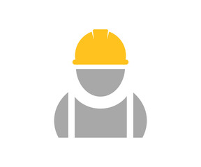 Builder person icon. Avatar with hard helmet and jacket vector design and illustration. 