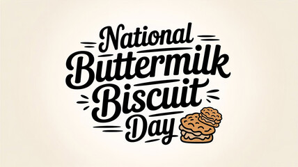 National Buttermilk Biscuit Day lettering greeting poster with minimal decoration elements, generative ai