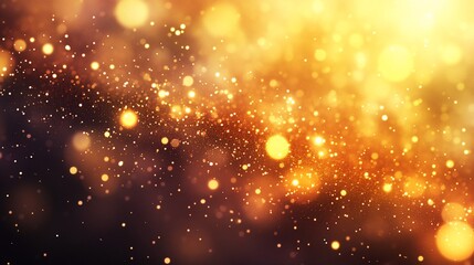 Golden particles dance in a hazy dreamscape