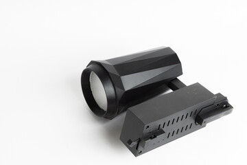 Modern  LED Track Light Fixture Isolated on White Background

