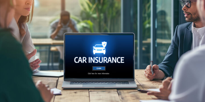 car insurance online website on computer screen for insure your car damage brisk