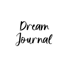 Fototapeta premium Dream Journal text on a white background with copy space