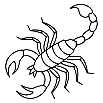 recommend clip art: Scorpion Silhouette Minimal Line Vector