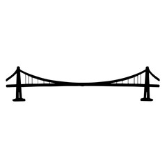 Obraz premium Isolated black bridge illustration, with copy space