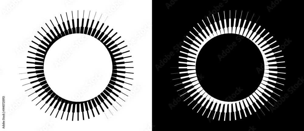 Aufkleber spiral with lines in circle. 3 segments. abstract geometric art line background, logo, icon, design 