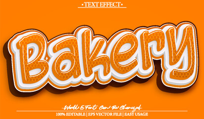 Bakery Vector Text Effect Editable Alphabet Bread Bake Bagel Cake