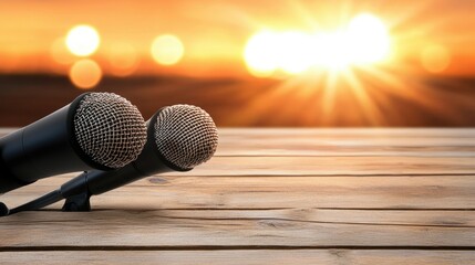 Conference room setup with black microphones ready for discussions and presentations in a modern educational space