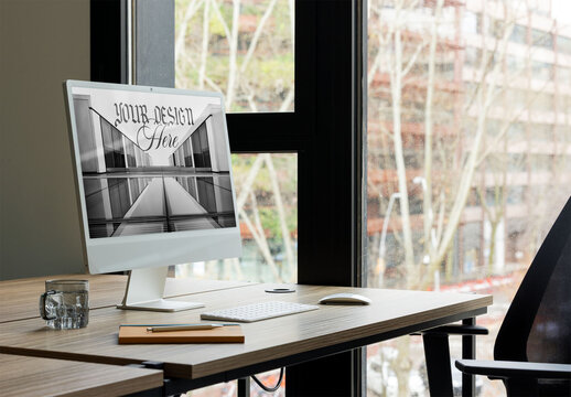 Modern Computer screen Setup in a Bright Workspace