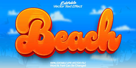 Beach Vector Text Effect Editable Alphabet Summer Tropical Holiday Journey