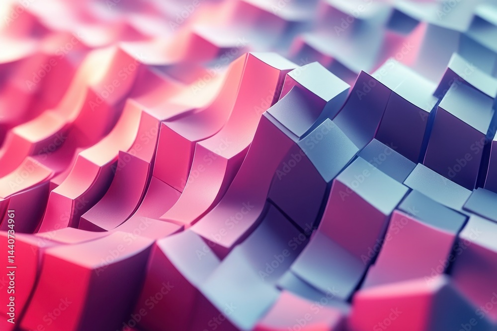 Canvas Prints cubes creating a wave motion in vibrant colors, showcasing modern abstract design techniques, cubes 