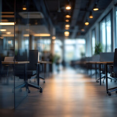 Abstract blurred office interior room. blurry working space with defocused effect. use for background or backdrop in business concept