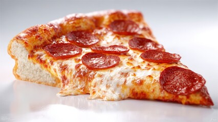 Flat Lay of Pepperoni Pizza Portion