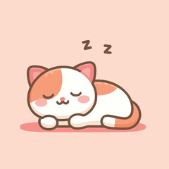 cute cat sleeping image vector
