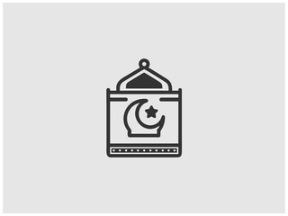 Simple, grayscale vector graphic of a stylized banner or icon.