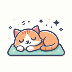 cute cat sleeping image vector