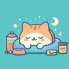 cute cat sleeping image vector