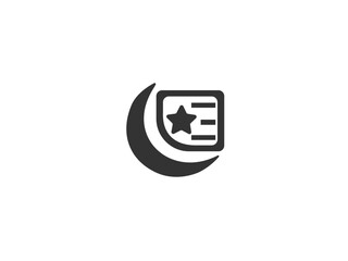 Simple, grayscale vector graphic of a stylized banner or icon.