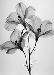 X-ray view of flowers - artistic floral composition