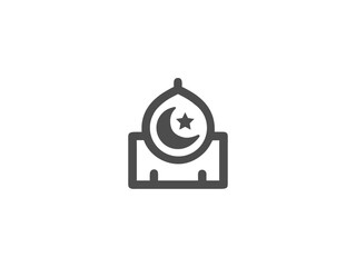 Simple, grayscale vector graphic of a stylized banner or icon.