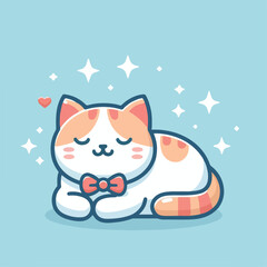 cute cat sleeping image vector