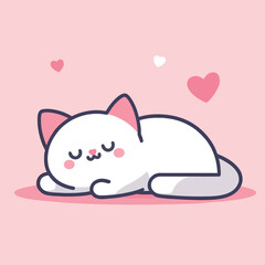 cute cat sleeping image vector