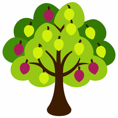 vector illustration of an apple tree