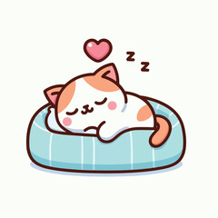 cute cat sleeping image vector