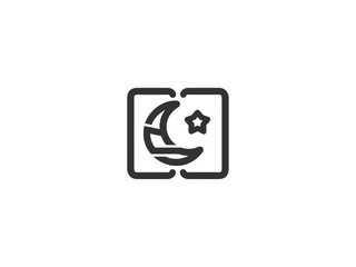 Simple, grayscale vector graphic of a stylized banner or icon.