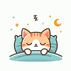 cute cat sleeping image vector