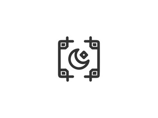 Simple, grayscale vector graphic of a stylized banner or icon.