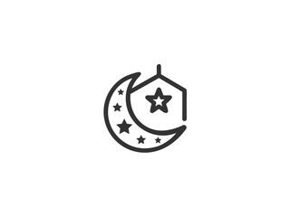 Simple, grayscale vector graphic of a stylized banner or icon.