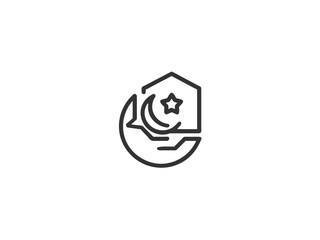 Simple, grayscale vector graphic of a stylized banner or icon.