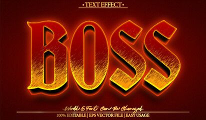Boss Vector Text Effect Editable Alphabet Dark Mafia Killer Crime Gangster