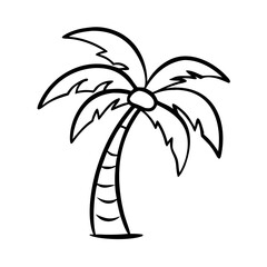 plam tree vector art icon 
