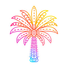 plam tree vector art icon 