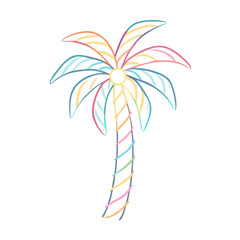 plam tree vector art icon 